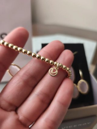 Conjunto Plata Chapada oro y Cuarzo Rosa Viceroy