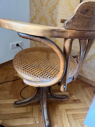 Silla giratoria escritorio antigua madera