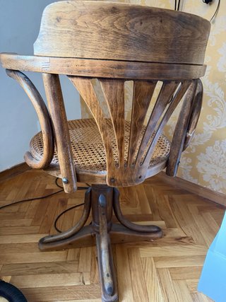 Silla giratoria escritorio antigua madera