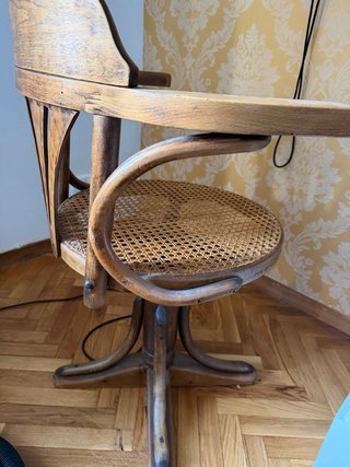 Silla giratoria escritorio antigua madera