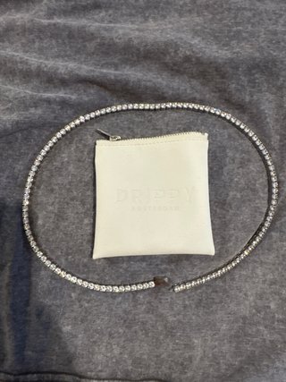 Collar Baño Oro Blanco Circonitas