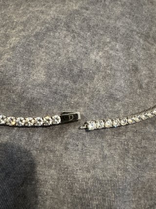 Collar Baño Oro Blanco Circonitas
