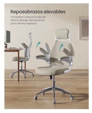 Silla de Oficina SONGMICS Beige y Blanca