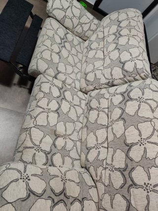 Sofá 2 Plazas Reclinable Beige/Negro/gris