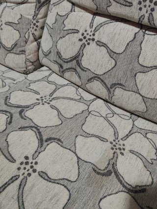 Sofá 2 Plazas Reclinable Beige/Negro/gris