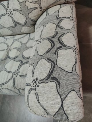 Sofá 2 Plazas Reclinable Beige/Negro/gris