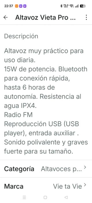 Altavoz Vieta Boom 3 Portátil Azul