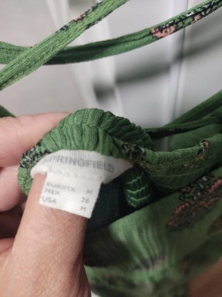 Vestido largo verde estampado