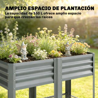 Huerto Urbano Elevado con Estante