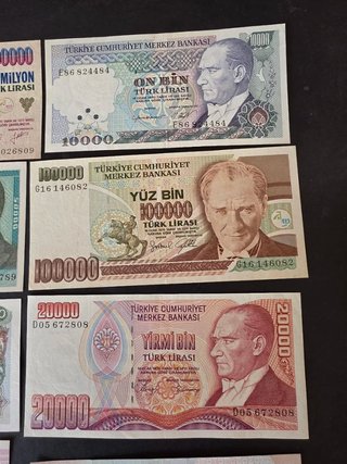 Lote de 12 billetes de Turquía