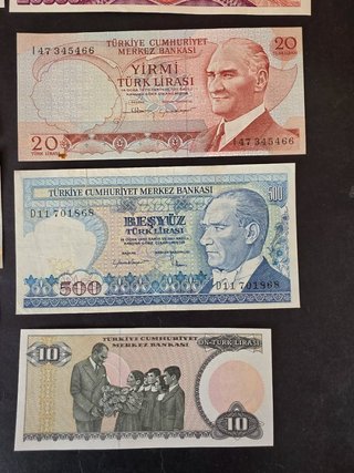 Lote de 12 billetes de Turquía
