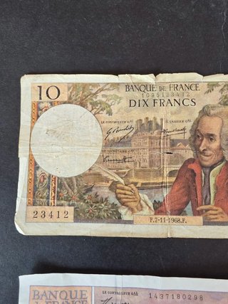 Lote 8 Billetes Franceses Colección