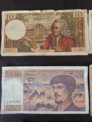 Lote 8 Billetes Franceses Colección