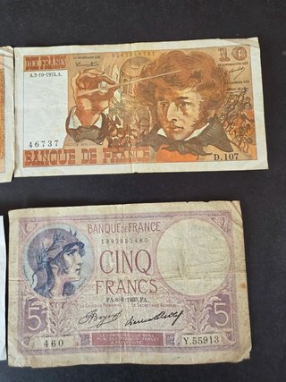 Lote 8 Billetes Franceses Colección
