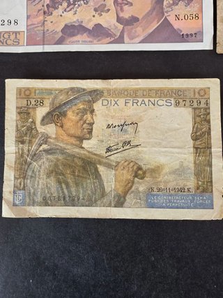 Lote 8 Billetes Franceses Colección