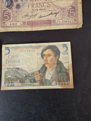 Lote 8 Billetes Franceses Colección