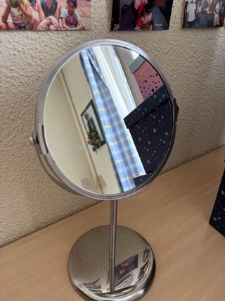 Espejo de escritorio plateado