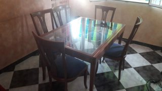 Mesa comedor cerezo y 6 sillas