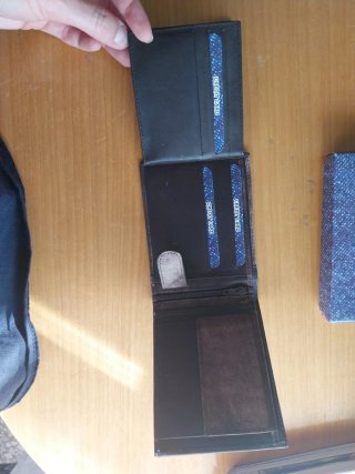 Cartera hombre vaquera marrón y gris
