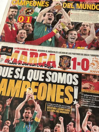 Periódicos Marca y As Mundial Fútbol España