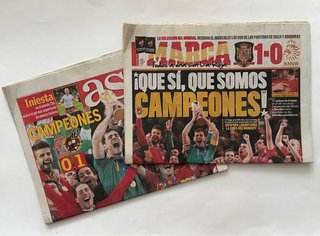 Periódicos Marca y As Mundial Fútbol España