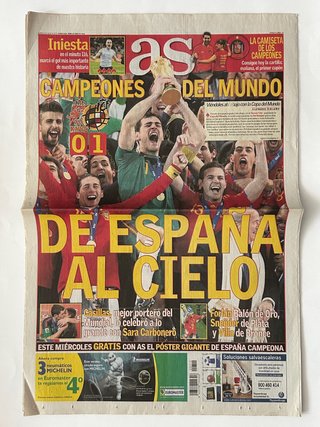 Periódicos Marca y As Mundial Fútbol España