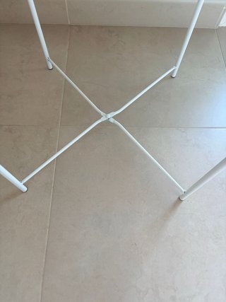 Mesita Auxiliar Ovalada Blanca