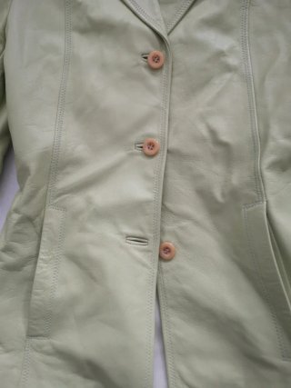 Chaqueta efecto cuero verde talla M