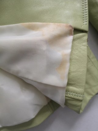 Chaqueta efecto cuero verde talla M