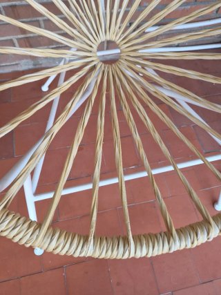 Silla Ratán Acapulco Beige y Blanca