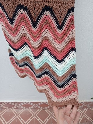 Falda larga crochet algodón multicolor