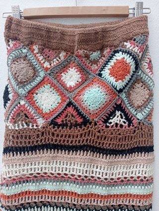 Falda larga crochet algodón multicolor