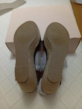 Sandalias Cuña Marrón Justfab