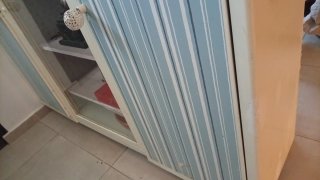Armario archivador vintage azul y blanco