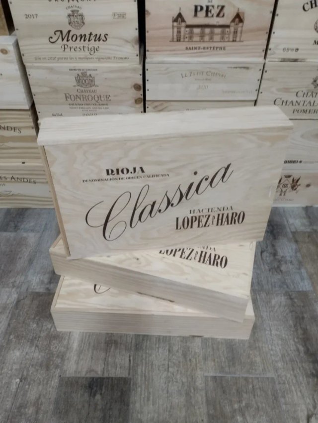 Confezione da 3 grandi scatole di legno con coperchio
