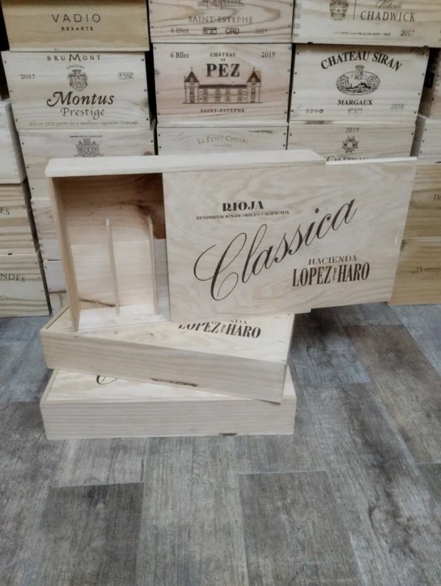Confezione da 3 grandi scatole di legno con coperchio