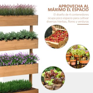 Jardinera Madera 4 Niveles Elevada