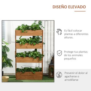 Jardinera Madera 4 Niveles Elevada
