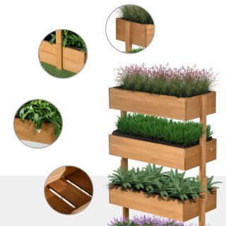Jardinera Madera 4 Niveles Elevada