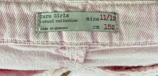 Pantalón vaquero corto rosa talla 11/12 Zara