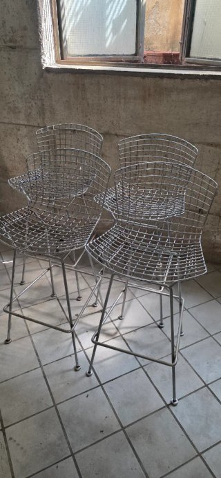 4 Sgabelli Bar Cromati Design Moderno
