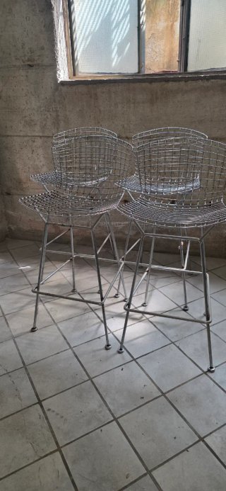 4 Sgabelli Bar Cromati Design Moderno