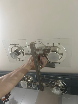 Lámpara de techo moderna 4 focos cristal