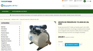 Bomba de agua - Grupo de presión con presostato