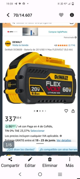 Radial DeWalt 405+ Flex Volt
