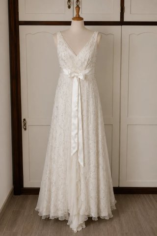 Vestido de Novia Blanco con Pedrería