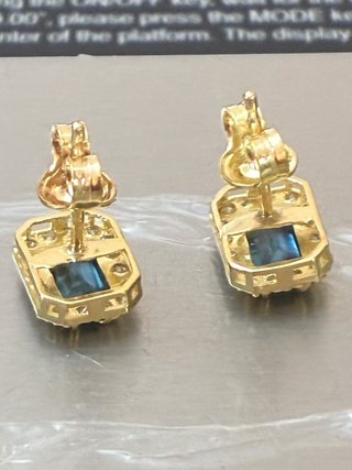 Pendientes Oro Topacios y Diamantes Naturales