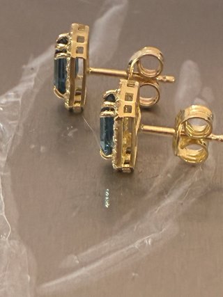 Pendientes Oro Topacios y Diamantes Naturales
