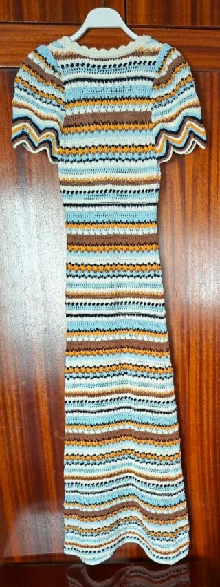 Vestido crochet Zara multicolor largo Talla S