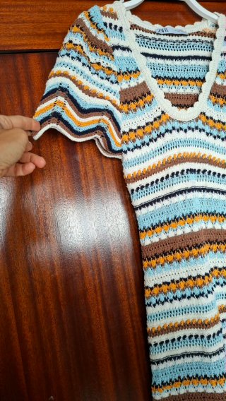 Vestido crochet Zara multicolor largo Talla S